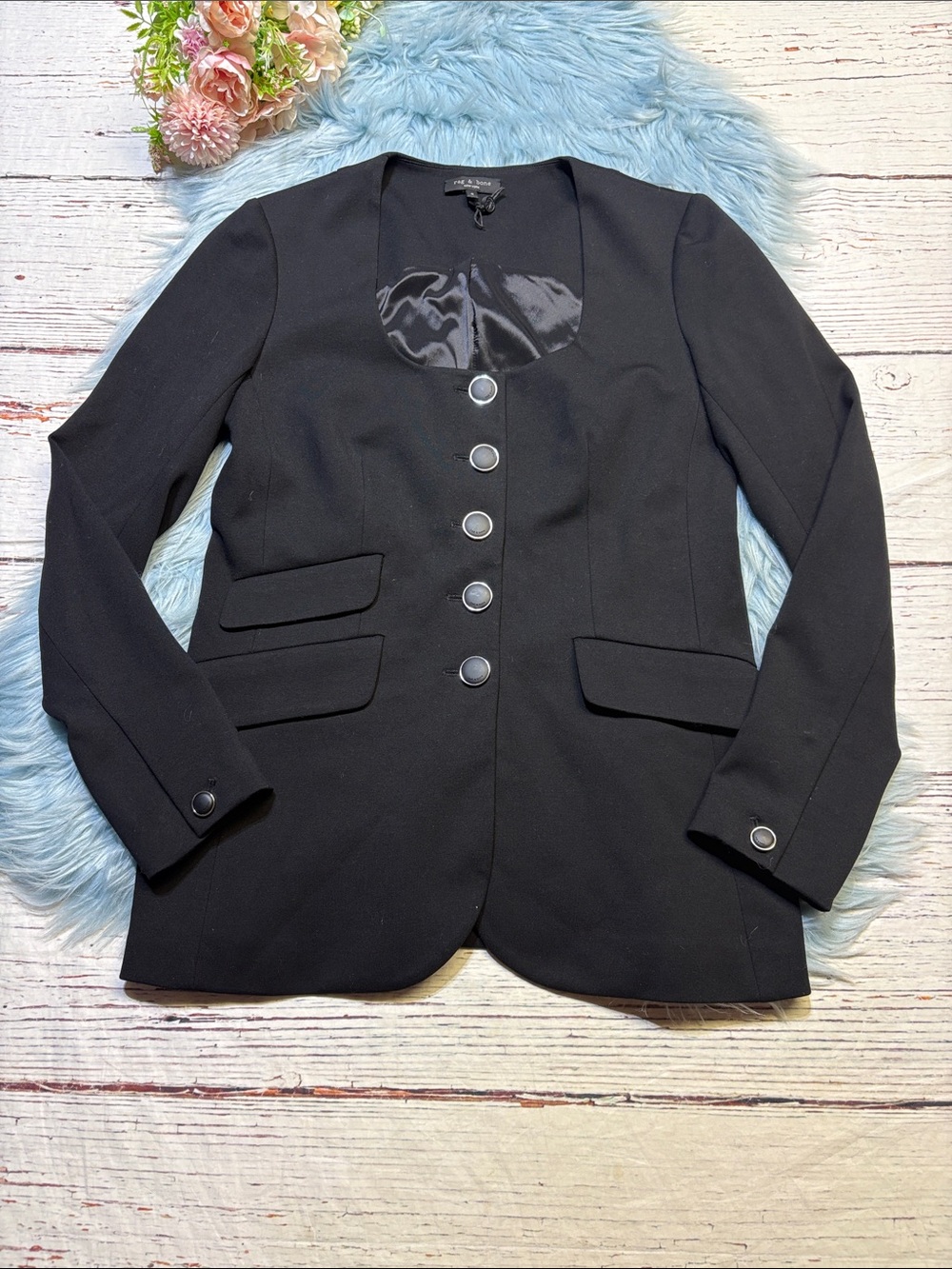 rag & bone Roslyn Ponte U-Neck Blazer Jacket sz 6